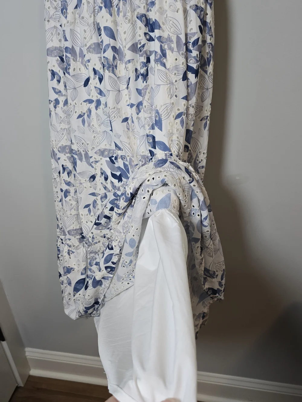 Baltic Born Piper Floral Eyelet Midi Dress Smocked Puff Sleeve Cottagecore M - Picture 6 of 9